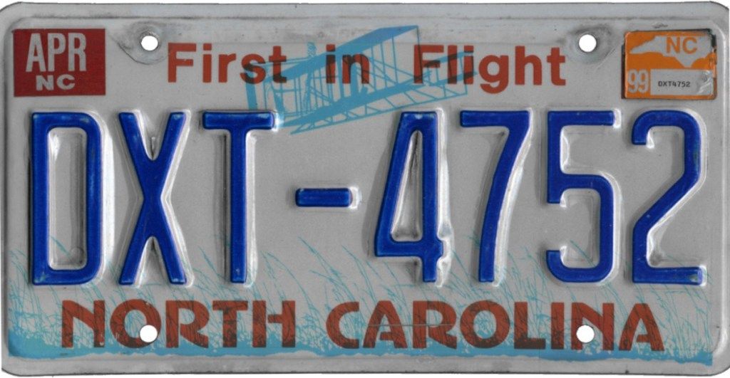 North Carolina nummerplate