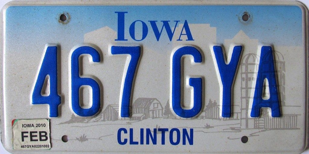 Iowa State Nummernschild