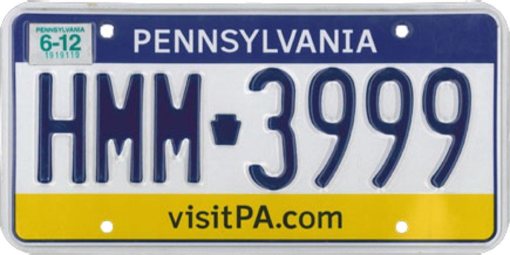Pennsylvania registreringsskylt