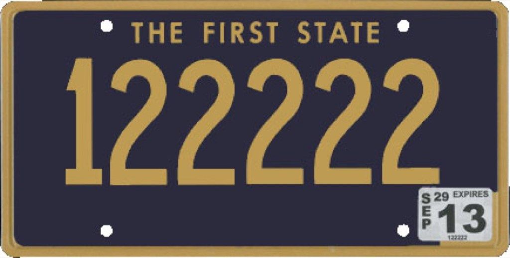 Delavero valstybinio numerio nuotrauka