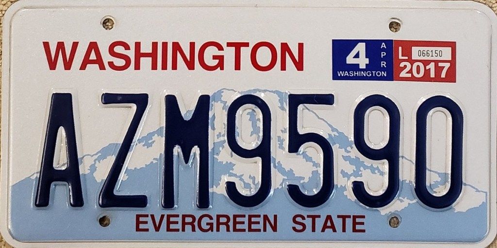 registrska tablica v Washingtonu