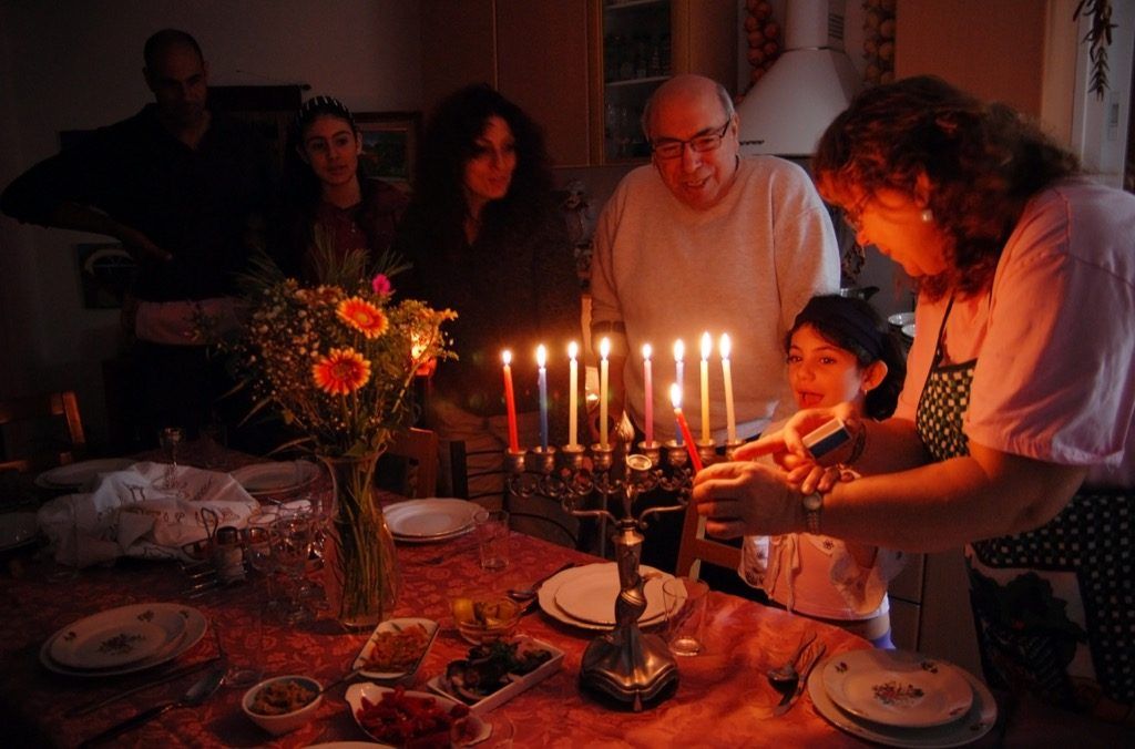 jødisk familie hanukkah