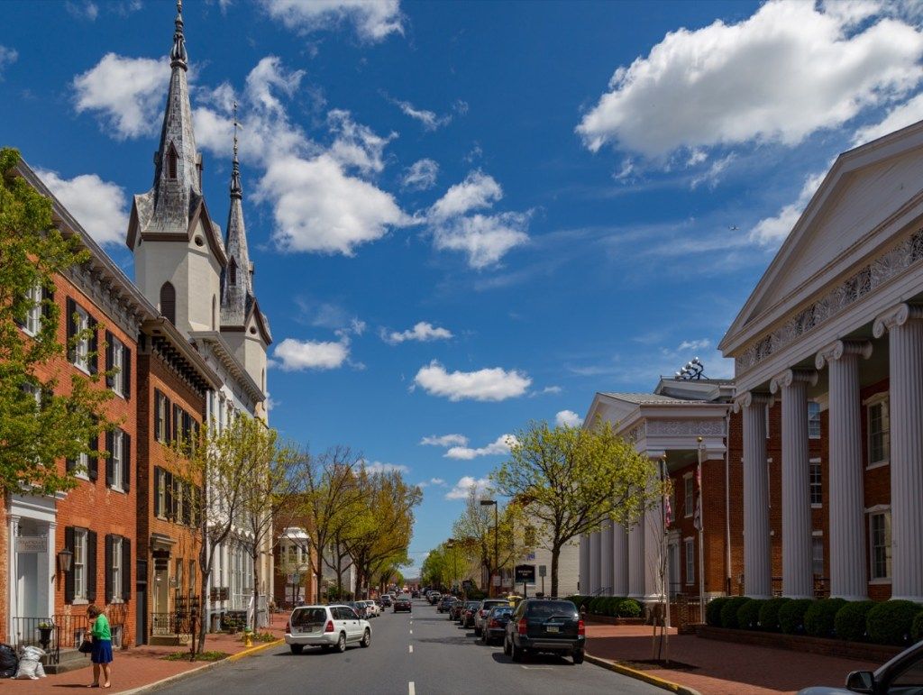 ulice kostela ve Fredericku Maryland, nejčastější názvy ulic