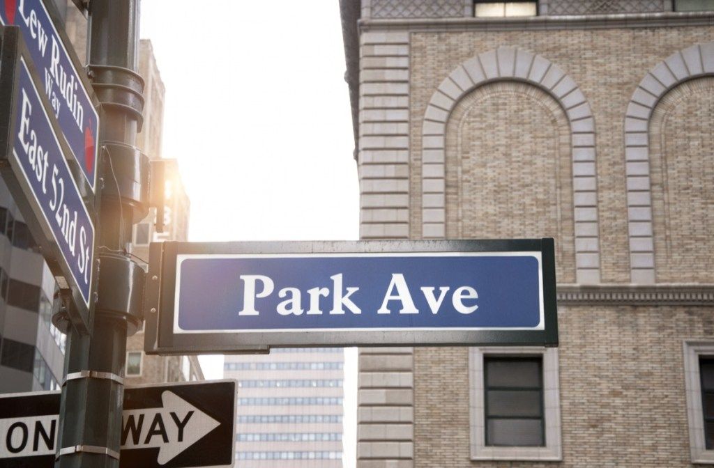 parko prospektas Niujorko Manhetene, dažniausiai gatvių pavadinimai
