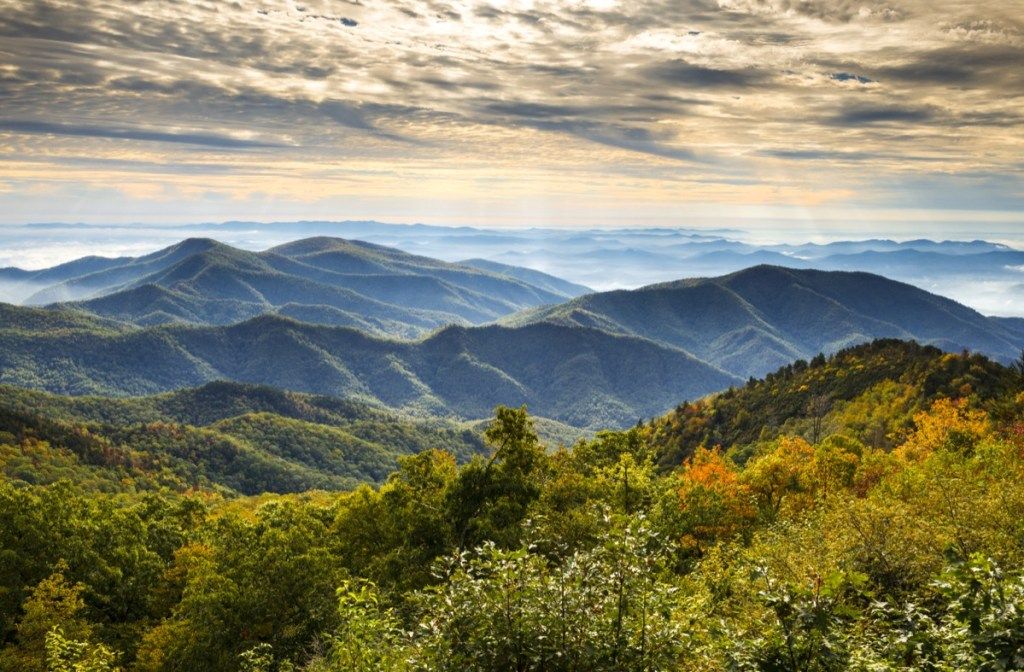 modrý hřeben pohoří Severní Karolína, nejběžnější názvy ulic