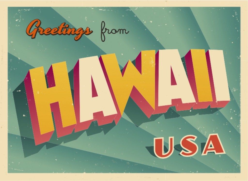 havajska razglednica poznati državni kipovi