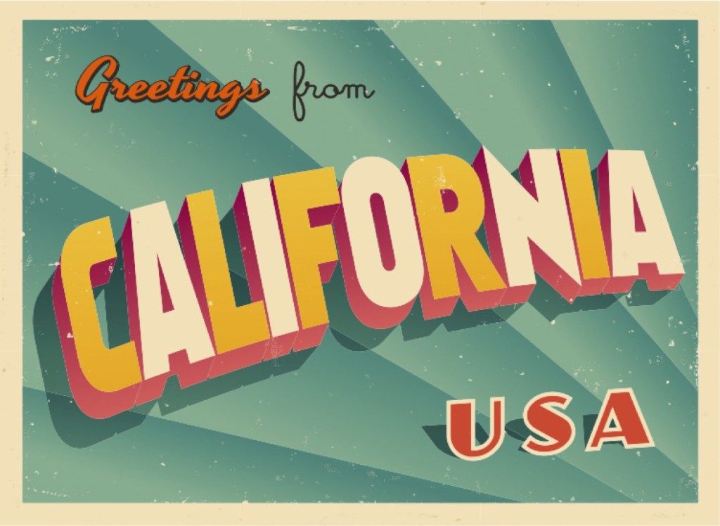 kalifornija razglednica poznati državni kipovi