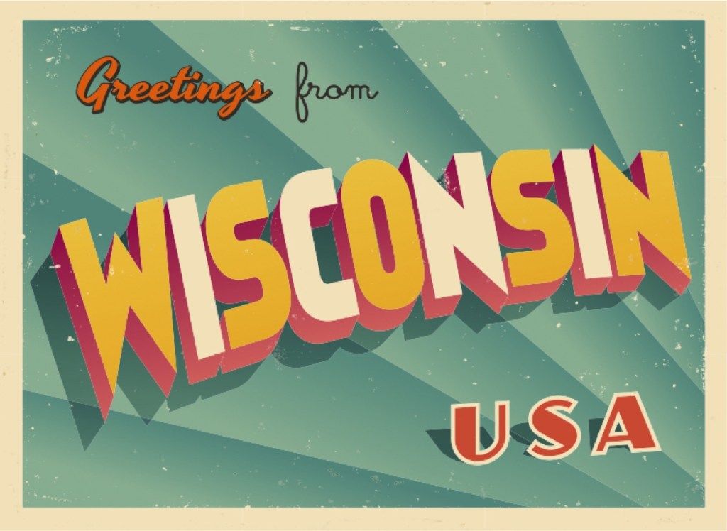Wisconsin razglednica poznati državni kipovi