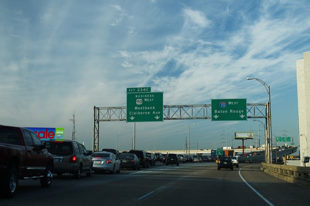 Луизиана США - 90 самая загруженная дорога во всех штатах