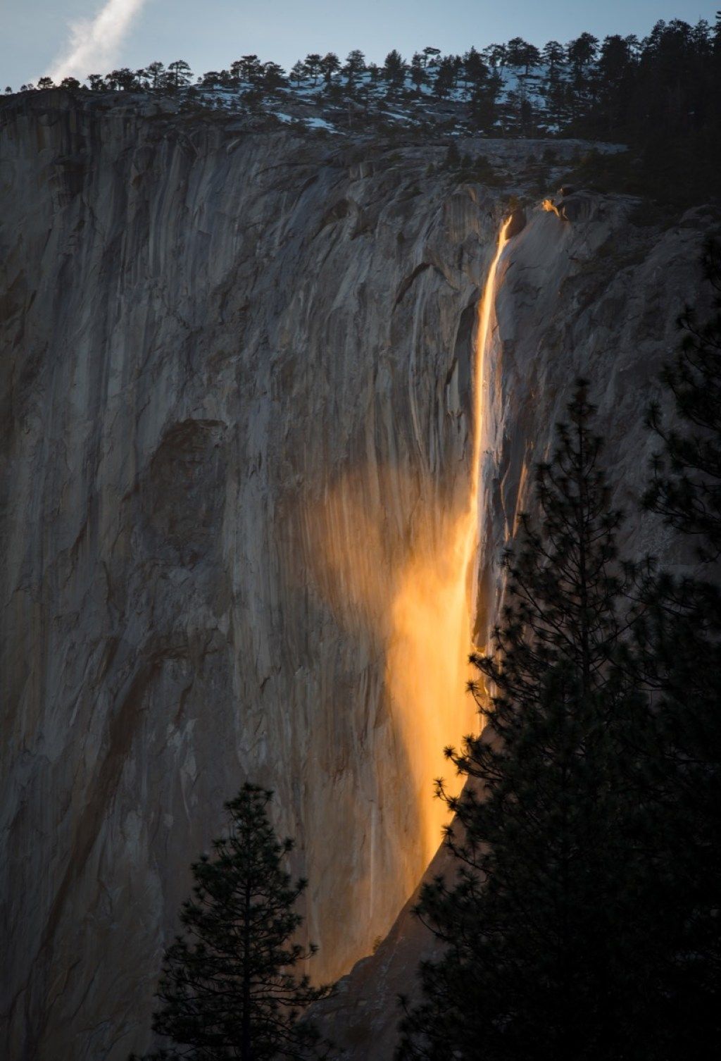 Horsetail Falls Yosemite National Park fotografije redkih dogodkov
