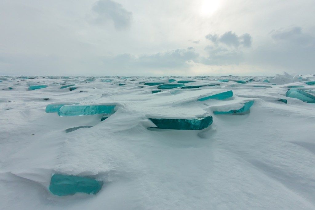 Bajkalsko jezero Rusija Turkizni led