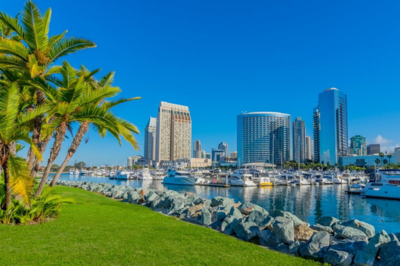   panoramę miasta San Diego w Kalifornii