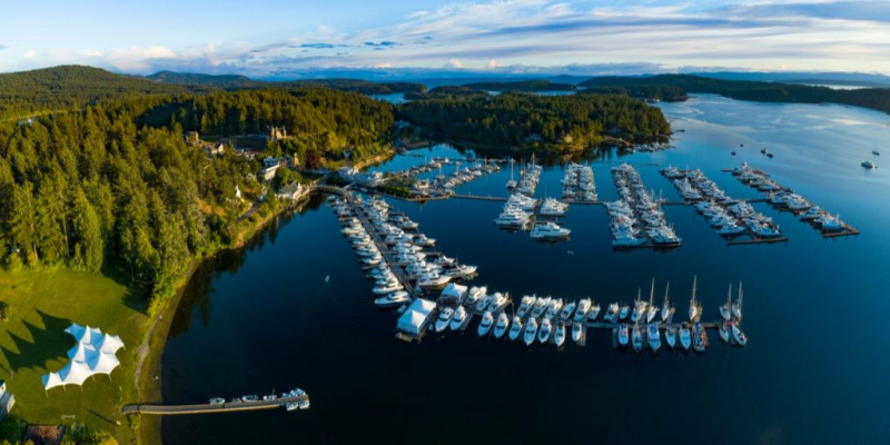  Vista aérea de las islas de San Juan en el estado de Washington