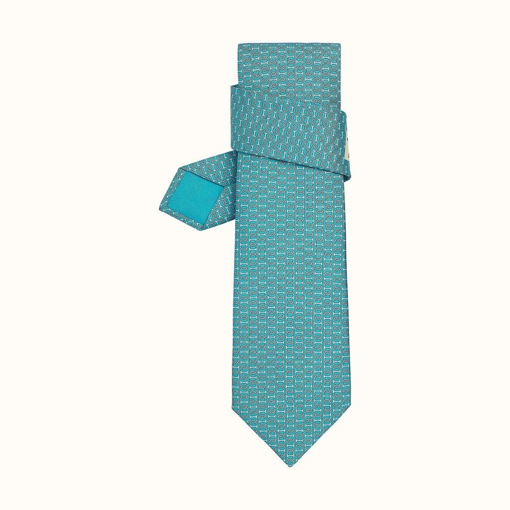 blå hermes slips